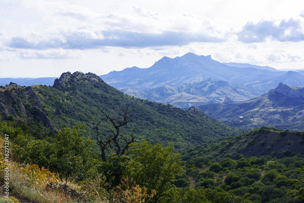 Fototapeta premium Beautiful mountains in the Kara-dag reserve, Koktebel, Crimea