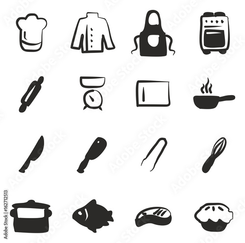 Chef Icons Freehand Fill