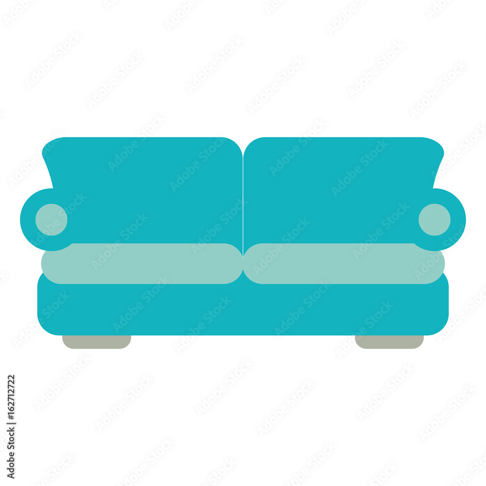 two seat couch or sofa icon image