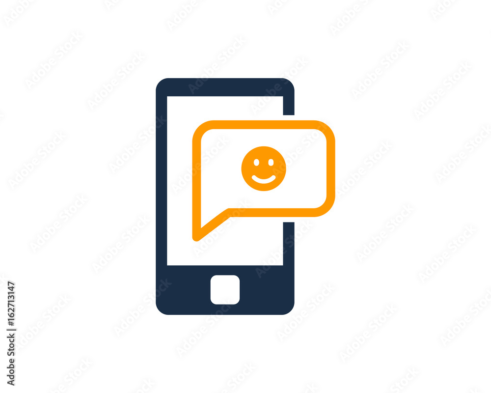 Mobile Happy Social Media Icon Logo Design Element Mobile Happy Social Media Icon Logo Design Element