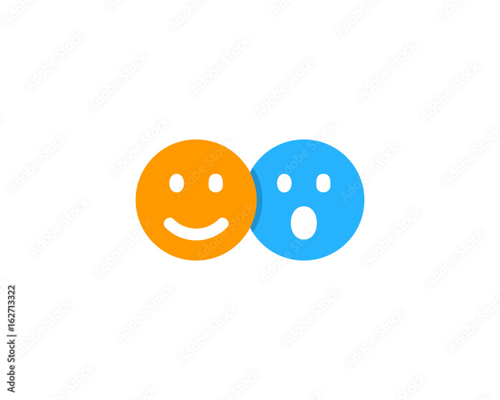 Fototapeta premium Happy Surprised Social Network Icon Logo Design Element