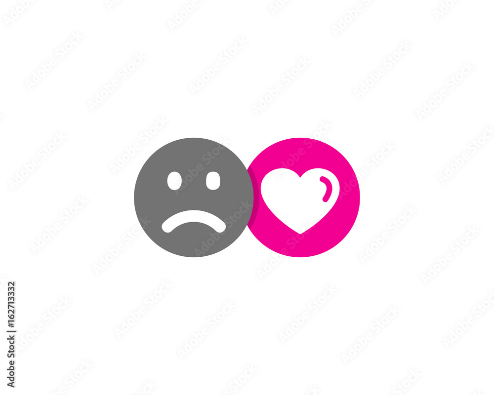 Fototapeta premium Sad Love Social Network Icon Logo Design Element