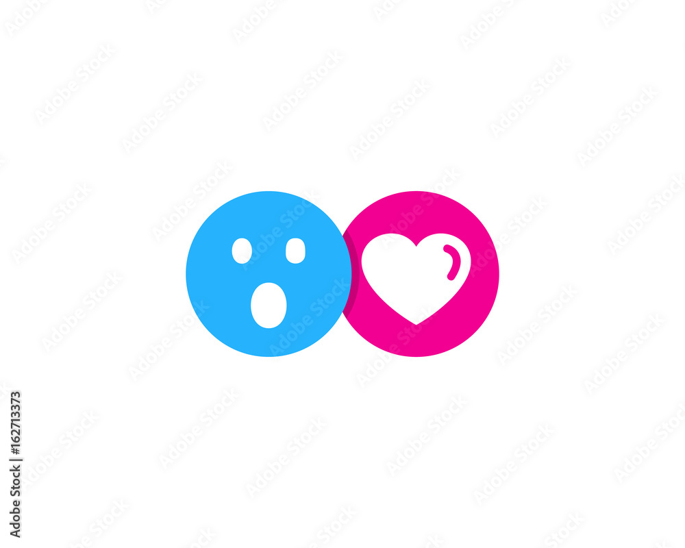 Surprised Love Social Network Icon Logo Design Element