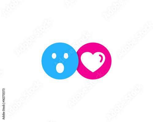 Surprised Love Social Network Icon Logo Design Element