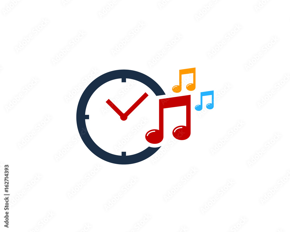 Time Music Icon Logo Design Element Time Music Icon Logo Design Element
