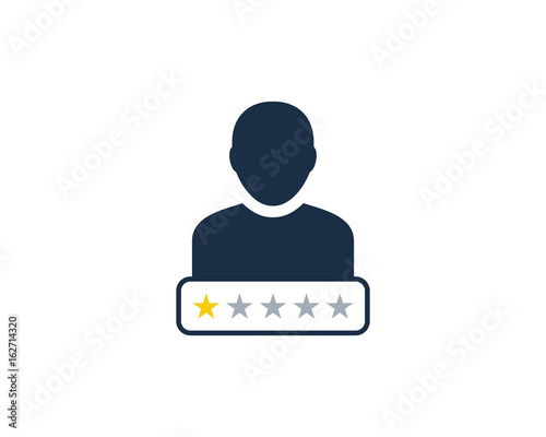 People One Rating Testimonial Icon Logo Design Element
