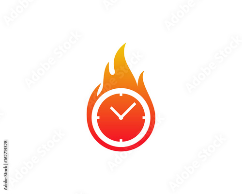 Hot Time Icon Logo Design Element