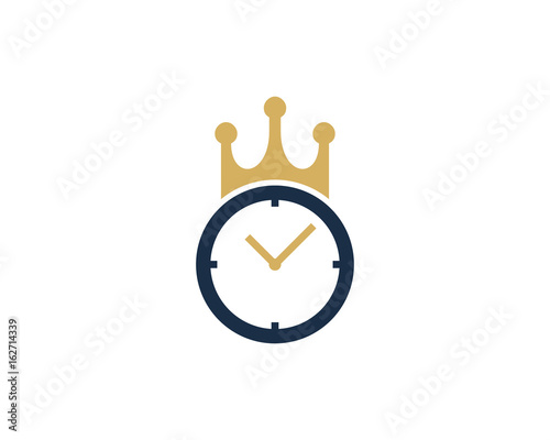 King Time Icon Logo Design Element