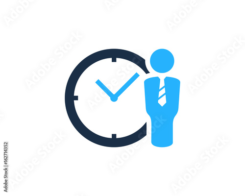 Time to Work Icon Logo Design Element