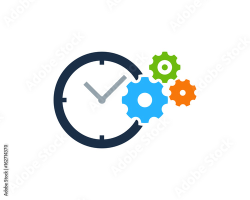 Work Time Icon Logo Design Element