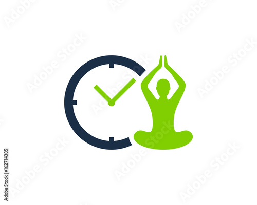 Time to Yoga Icon Logo Design Element