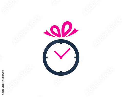 Gift Time Icon Logo Design Element