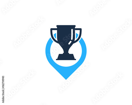 Trophy Pin Icon Logo Design Element