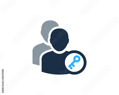 Key Multi User Icon Logo Design Element