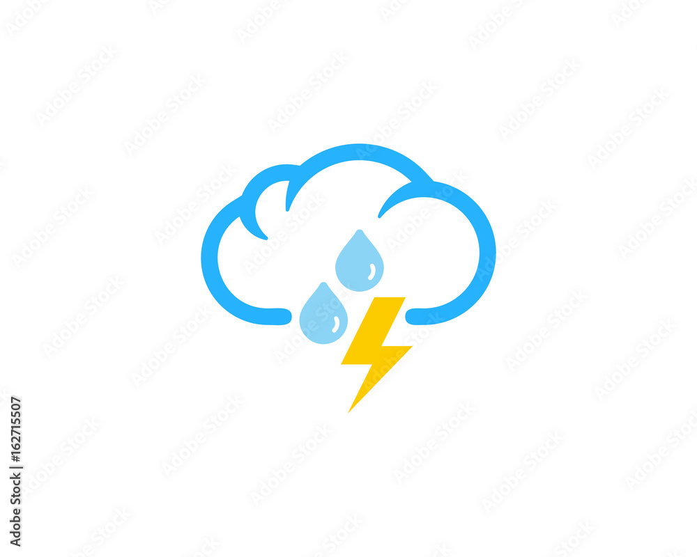 Rain Thunder Weather And Season Icon Logo Design Element Rain Thunder Weather And Season Icon Logo Design Element