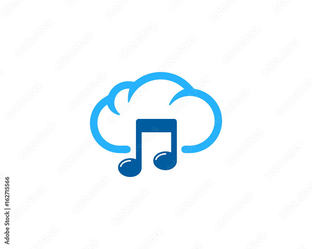 Music Cloud Icon Logo Design Element