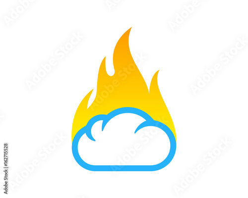 Fototapeta Naklejka Na Ścianę i Meble -  Hot Cloud Icon Logo Design Element