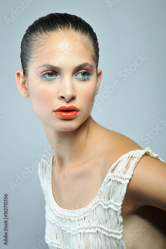 beautiful woman portrait with fashion makeup