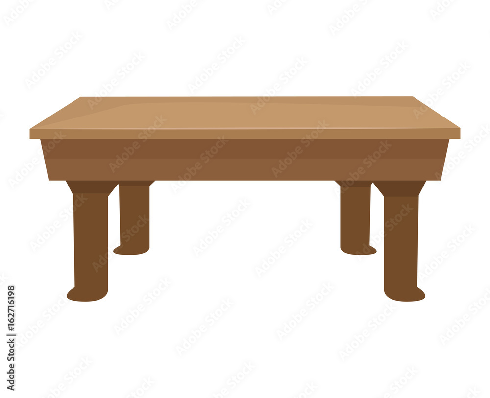 Wooden table isolated illustration on white background Wooden table isolated illustration on white background