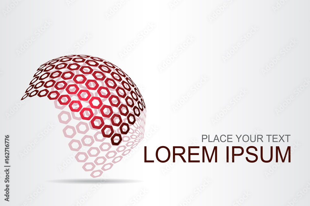 Logo stylized spherical surface with abstract shapes Logo stylized spherical surface with abstract shapes