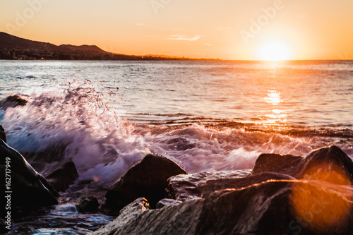 Sunrise in Badalona, Barcelona, Spain