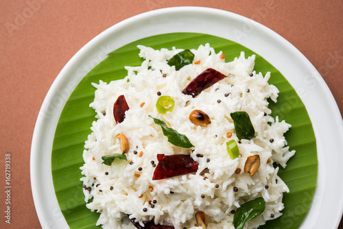 Curd Rice / Dahi Bhat / Dahi Chawal - Basmati rice mixed with yogurt or curd and seasoning photo