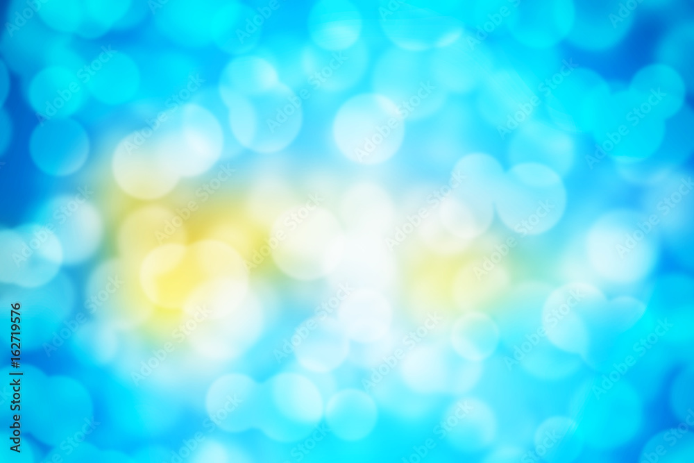 Fototapeta premium Abstract circular bleu bokeh background