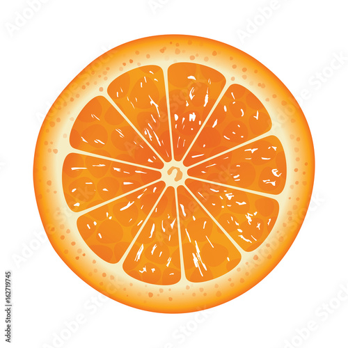 Orange slice isolated on white background