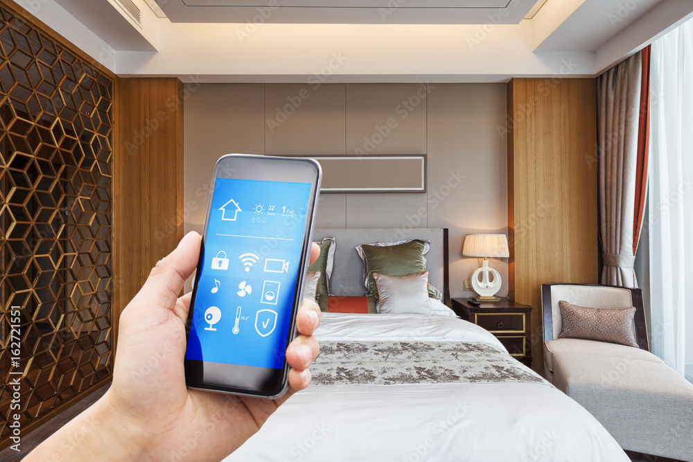 mobile phone with luxury bedroom in smart home mobile phone with luxury bedroom in smart home