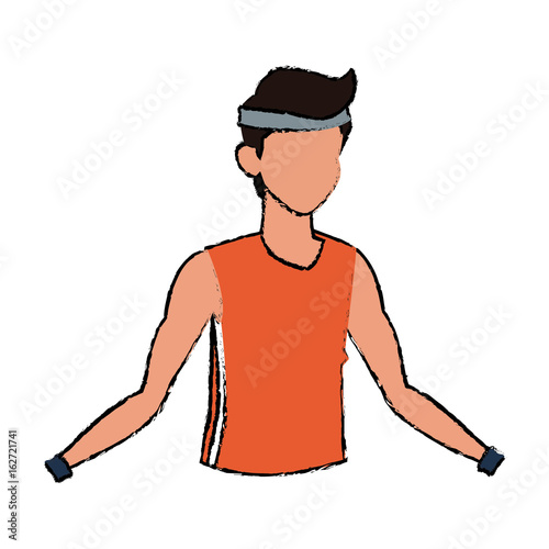 male character portrait man sport figure vector illustration