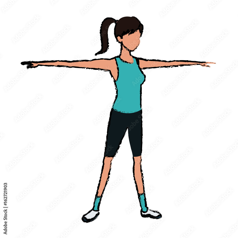 sport girl open arms athletic fitness image vector illustration sport girl open arms athletic fitness image vector illustration
