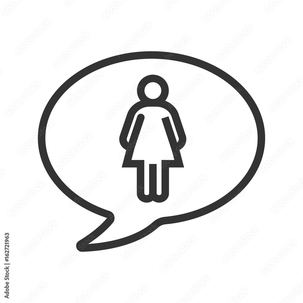 Conversation about women linear icon Conversation about women linear icon