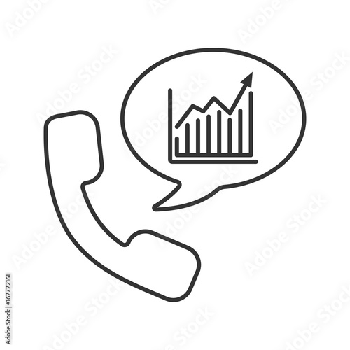 Phone call to stockbroker linear icon