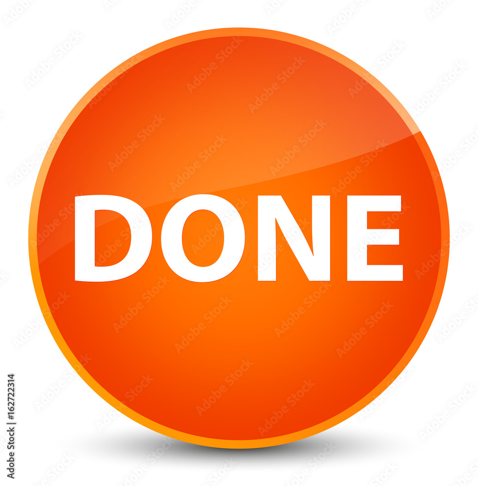 Done elegant orange round button Done elegant orange round button