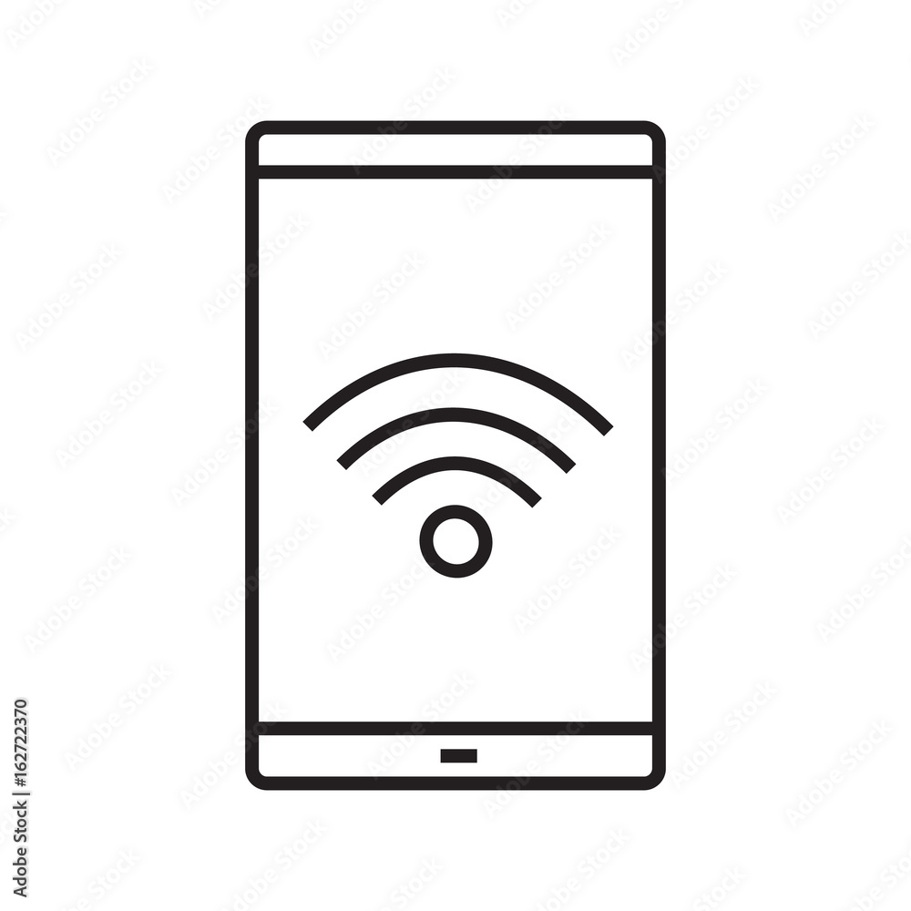 Smartphone wifi connection glyph icon Smartphone wifi connection glyph icon