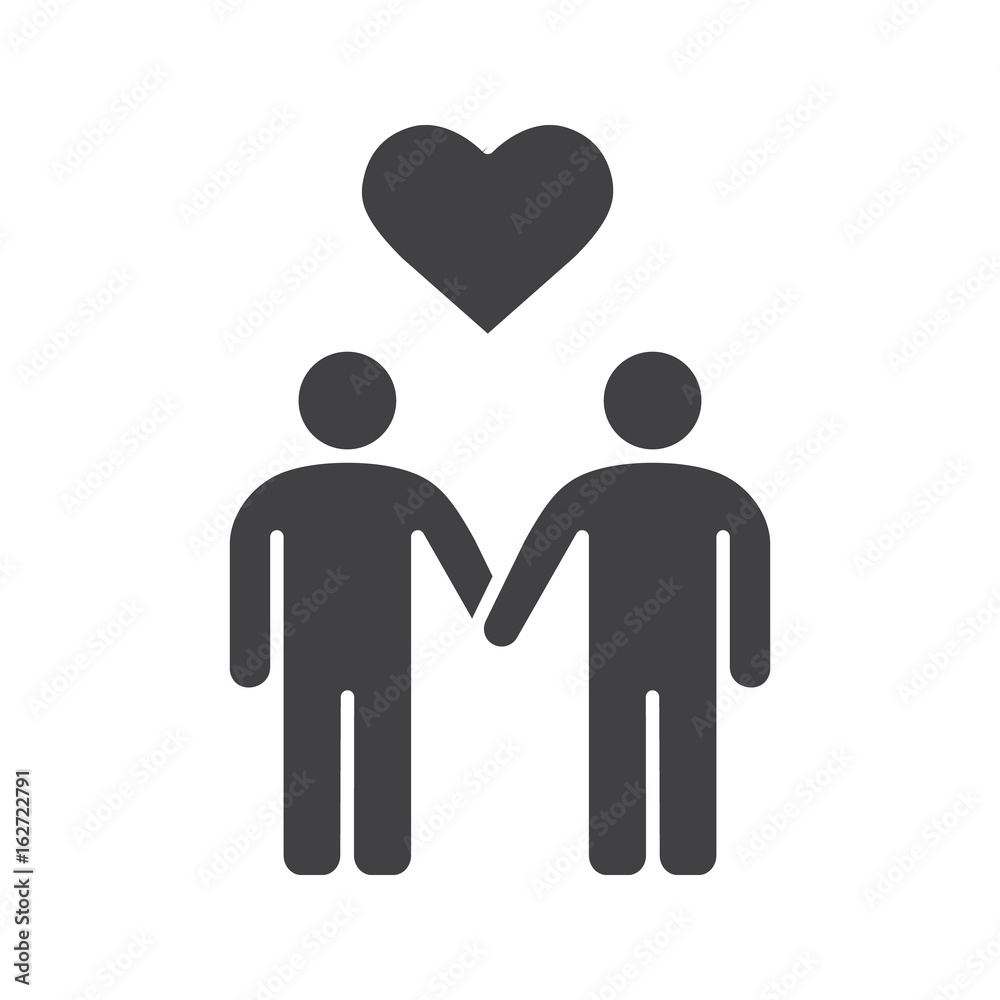 Homosexual couple glyph icon Homosexual couple glyph icon
