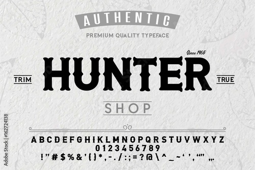 Font.Alphabet.Script.Typeface.Label.Hunter typeface.For labels and different type designs