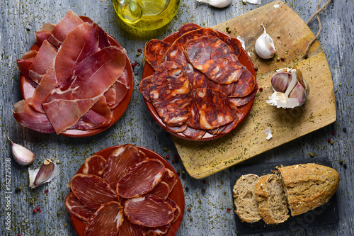 assortment of spanish cold meats photo