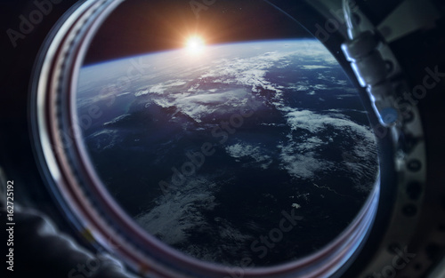 Fototapeta Naklejka Na Ścianę i Meble -  Earth. Science fiction space wallpaper, incredibly beautiful planets, galaxies, dark and cold beauty of endless universe. Elements of this image furnished by NASA