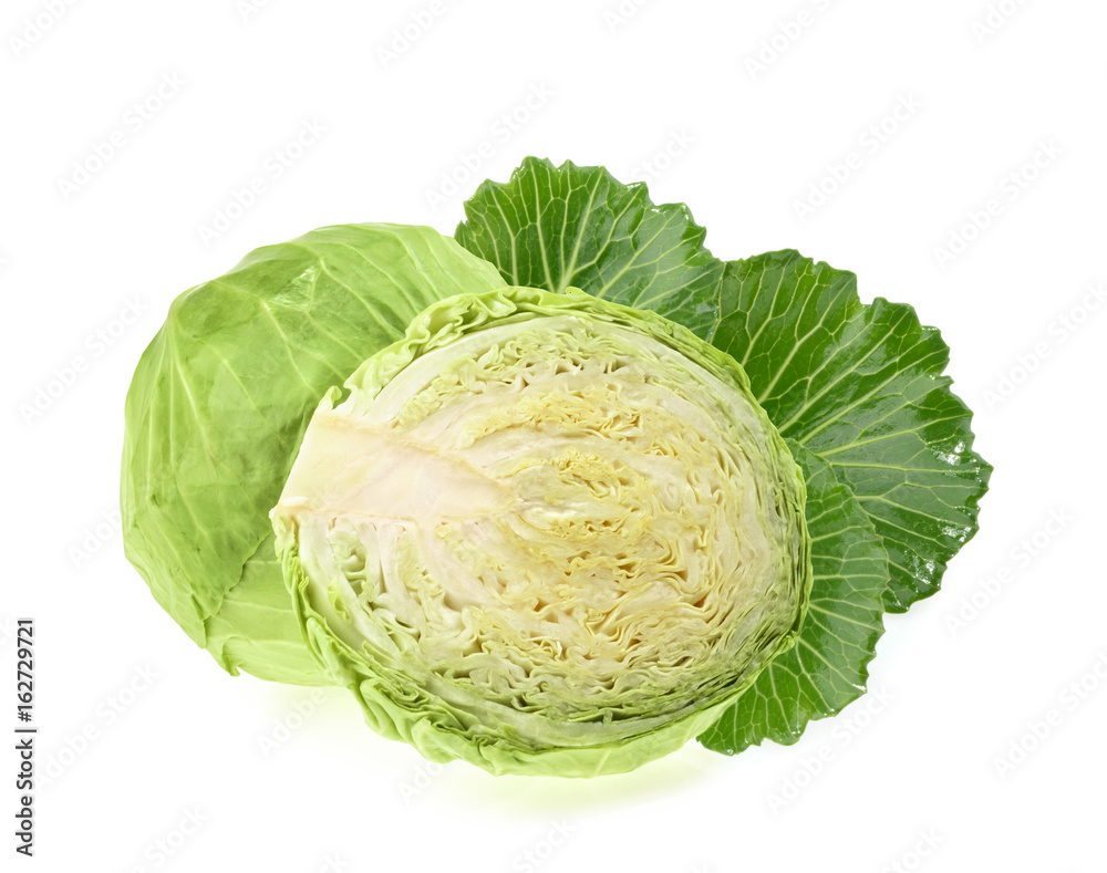 Green cabbage isolated on white background Green cabbage isolated on white background