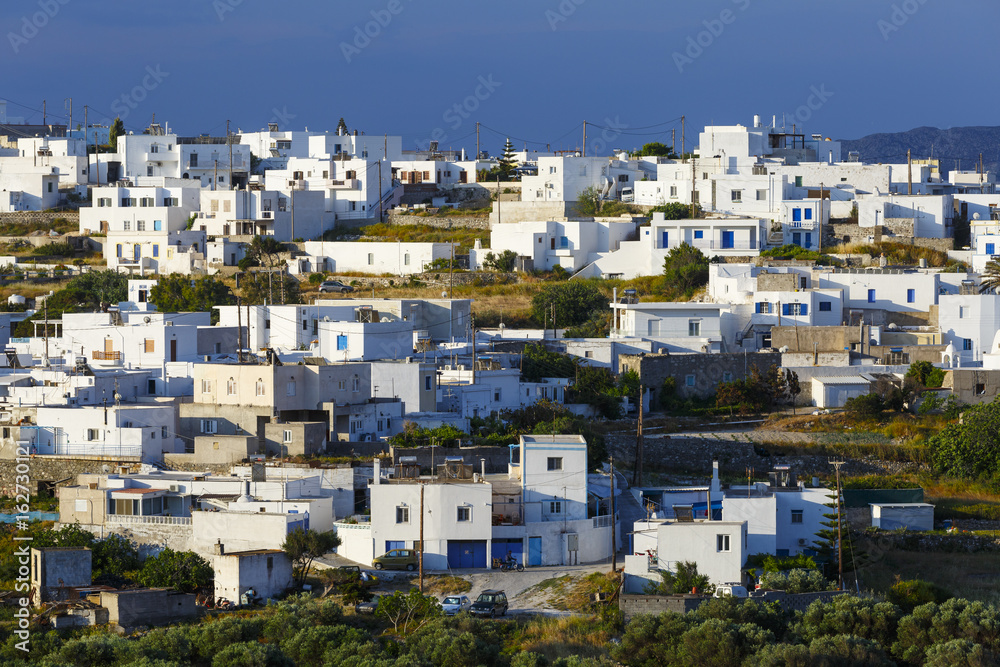 Triovasalos village on Milos island in Greece.
