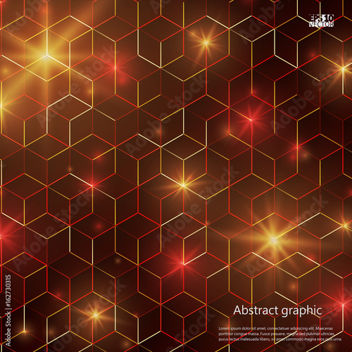 Graphic illustration with geometric pattern. Eps10 Vector illustration.