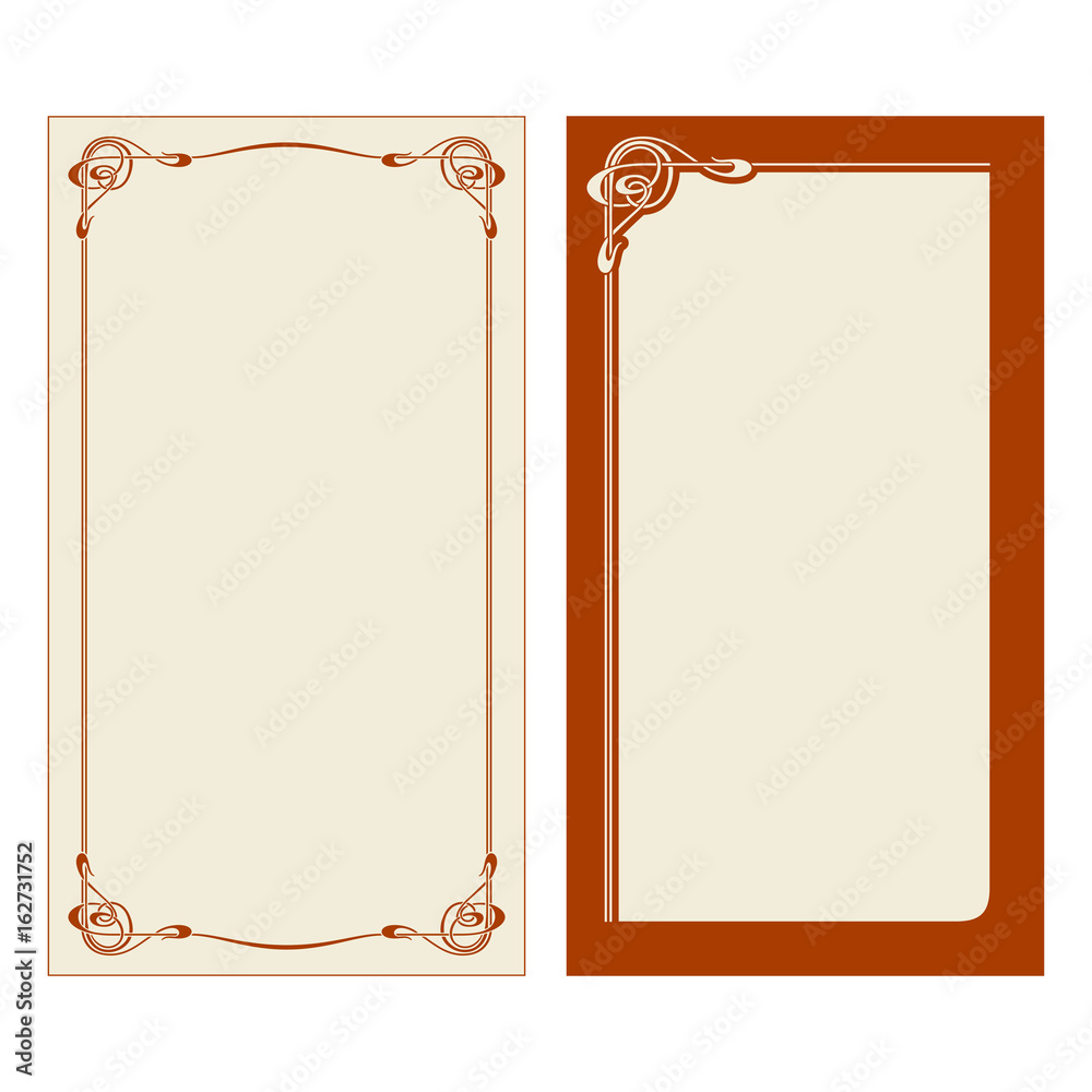 Vector art nouveau invitation cards. Vector art nouveau invitation cards.