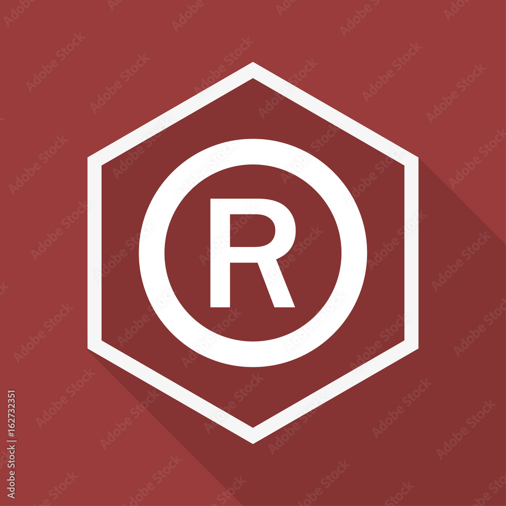 Poly Button mit Schatten - R - Urheberrecht