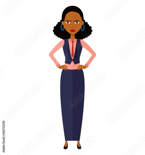 Worried business lady vector isolated on a white background