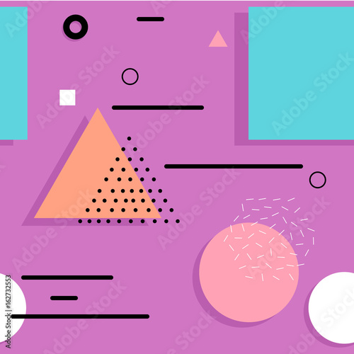 Abstract seamless pattern 80's-90's styles. Trendy memphis style.
