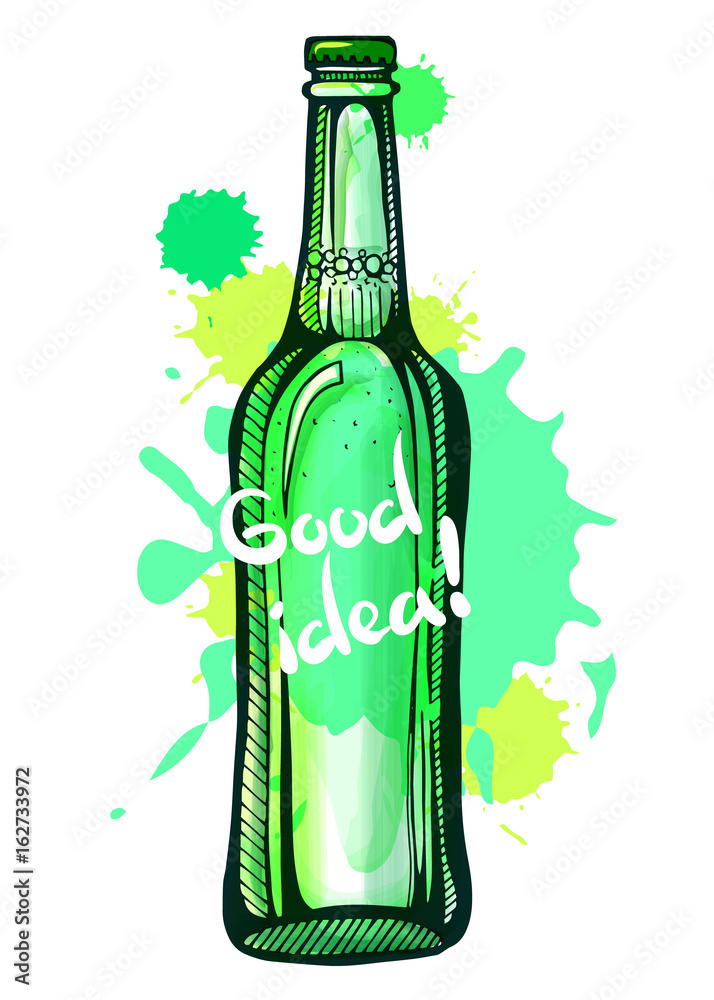 Beer Bottle Drawing Stock Vector (Royalty Free) 54542548 | Shutterstock