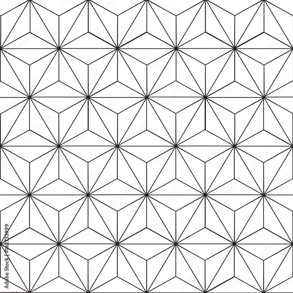 Seamless geometric pattern with floral design Seamless geometric pattern with floral design