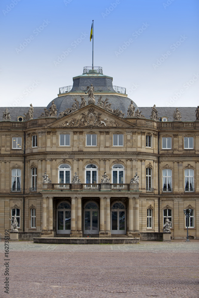 Neues Schloss (New Castle). Palace of the 18th century in baroque style in Germany, Stuttgart