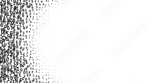 Black Alphabet Gradient On White Background photo
